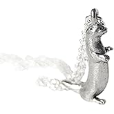 Enchanted Leaves - Tiny River Otter Necklace - Cute Silver Otter Charm Necklace - Gift for Girls and Nature Lovers