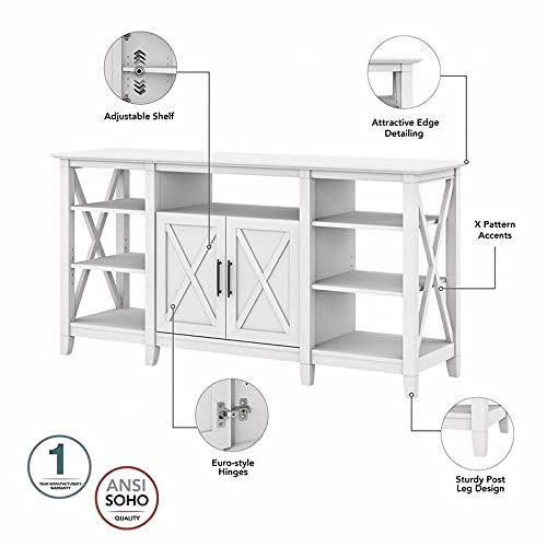 Bush Furniture Tall TV Stand for 65 Inch TV Beachfront Decor