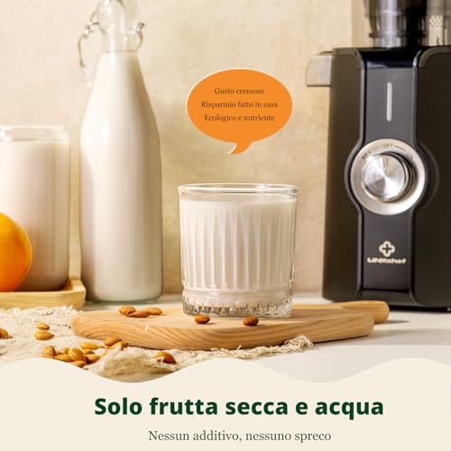 LINKChef Fruit and Vegetable Extractor, 115 mm Opening Juice Extractor 1.2L, Slow Juicer Machine for Whole Fruits and Vegetables, BPA Free, Easy to Disassemble and Clean, Recipes Included, 200W