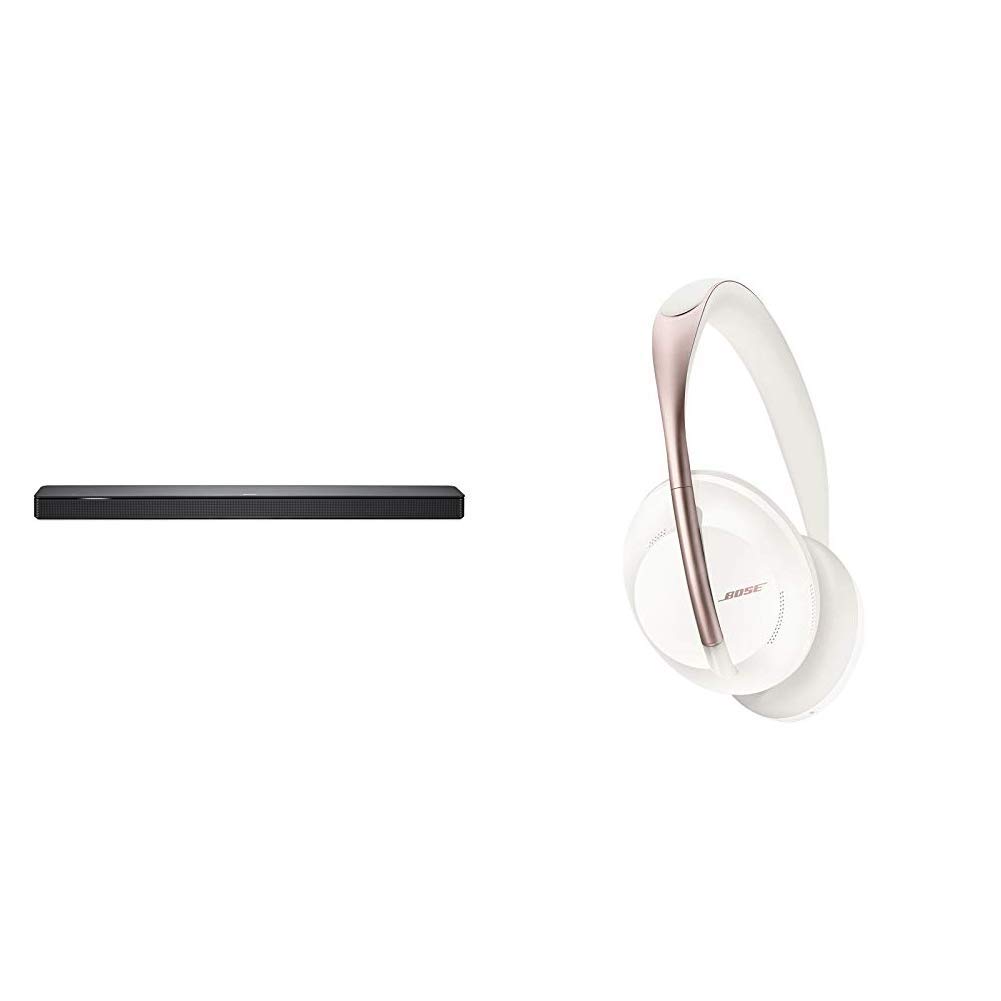 Bose Soundbar 500 Black with Bose Noise Cancelling Headphones 700 Soapstone