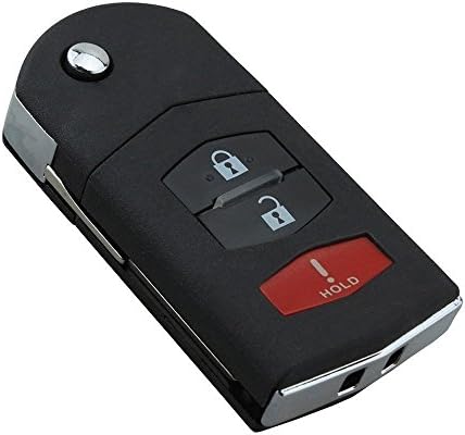 Carruz Car Remote Entry Replacement Uncut Ignition Flip 3-Button Key Fob For Mazda Miata MX 5, 3, 6. FCC ID: BGBX1T478SKE125-01, SKE12501