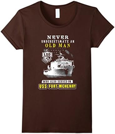 Womens USS Fort McHenry (LSD-43) Tshirt Small Brown