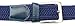 Mens Braided Elastic Stretch Belt Leather Tipped End and Silver Metal Buckle (Navy-M)