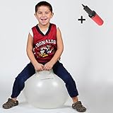 WALIKI TOYS Hopper Ball, Hippity Hop Ball, Hopping Ball, Bouncy Ball With Handles, Sit & Bounce, Kangaroo Bouncer, Jumping Ball For Kids Ages 3-6 (18 Inches, Transparent Clear)