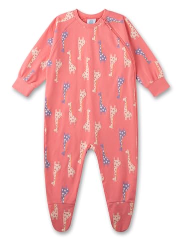 Sanetta Baby-Strampler rosa Giraffe | Praktischer und bequemer Strampler aus Bio-Baumwolle für Mädchen. Baby Overall