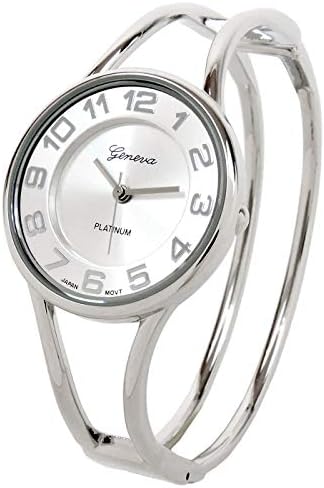 Sterling Silver Cuff Watch - White Dial
1154 Amazon.com: STC White Silver Metal Band Small Size Bangle  main image 3
