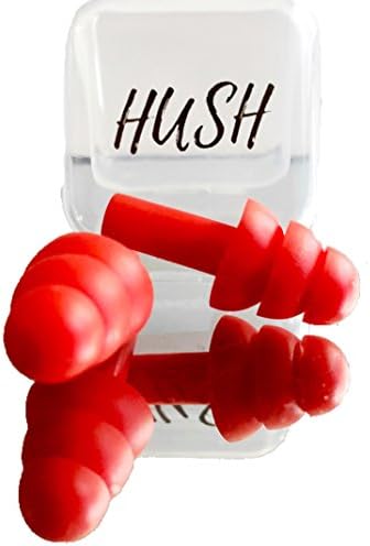 HUSH Ear Plugs (Red Edition) Noise Cancelling Reusable Earplugs for Sleeping