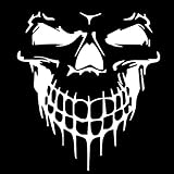 Naladoo Vinyl Skull Skeleton Body Decal Reflective Car Stickers Vehicle Styling Removable Waterproof Sticker PVC (White)