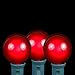 25 Foot G40 Outdoor Patio String Lights with 25 Red Globe Bulbs – Indoor Outdoor String Lights – Market Bistro Café Hanging String Lights – C7/E12 Base - Black Wire