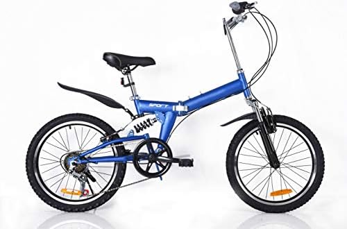 XYUJIE Children's Bicycle,20 Inch Boys And Girls Folding Bike,Blue-20inches