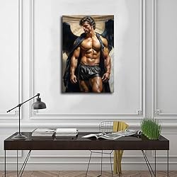 HMLZSJ Nude Muscle Male Torso Portrait Art Gay