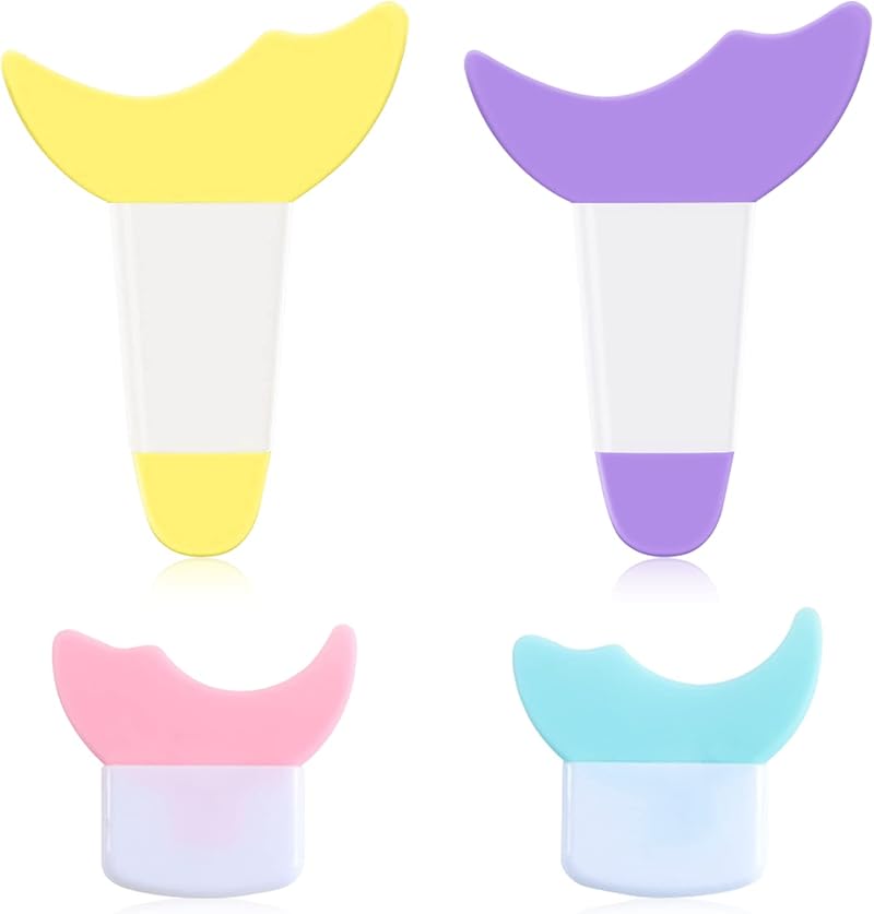 TIANNAIT 4pc Eyeliner Stencils Silicone Eyeshadow Shields Mascara Applicator