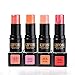 Rouge Blush Stick, Cream Blush Stick for Cheeks & Lips, Blendable Long-Lasting Multi-Use Contour Stick & Highlighter Makeup