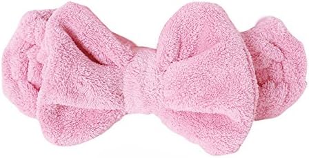 Adela 1 Pcs Pink Coral Bowknot Hair Wrap Lady Girl Wash Shower Elastic Hairband