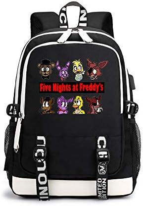 Five Nights at Freddy's Casual Backpack Backpack Camping Hiking Backpack Printed School Rucksack Trekking Rucksack Travel Bag Unisex (Color : Black05, Size : 31 X 16 X 45cm)