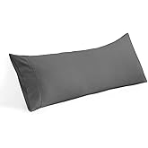 Body Pillow Cover 20x60 Body Pillow Case 100% Egyptian Cotton 600 Thread Count Soft, Skin- Friendly 1 Pack Body Pillowcase with Envelope Closure 20 x 60 Inches, Dark Grey