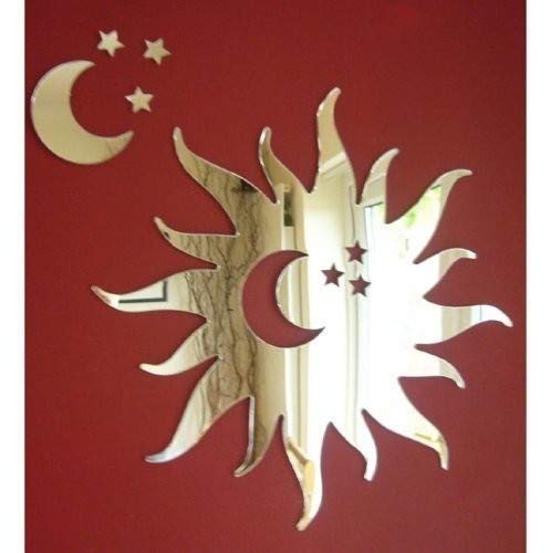 Sendmeamirror Sun Mirror with Moon and Stars 28cm x 28cm