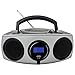 HANNLOMAX HX-325CD Portable CD/MP3 Boombox, AM/FM Radio, Digital Radio Frequency, Bluetooth, USB Port for MP3 Playback, LCD Display,Aux-in (Silver_Black)thumb 1