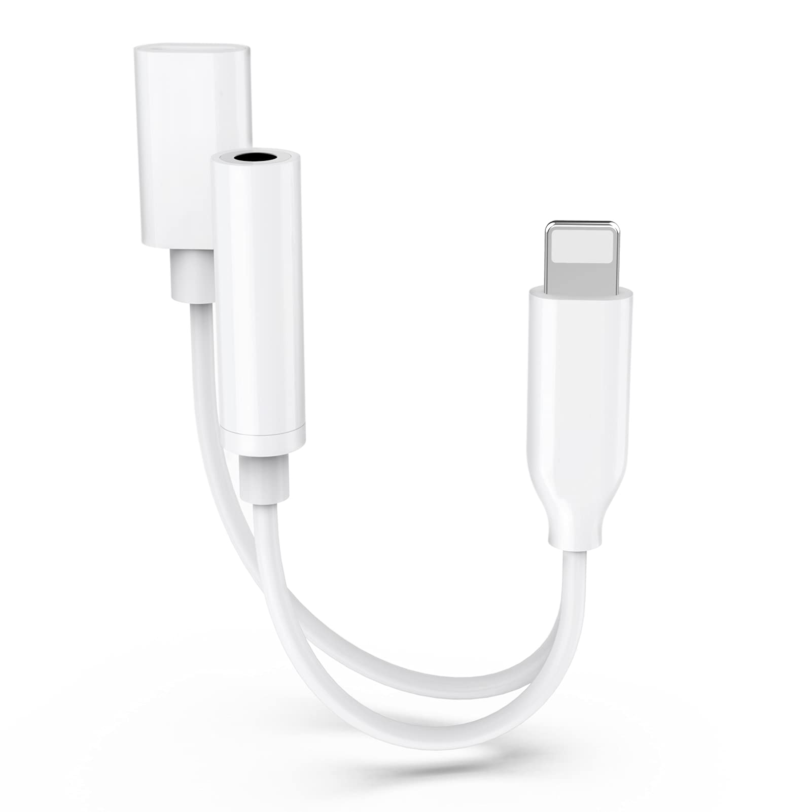 [Apple MFi Certified] Headphone Adapter for iPhone, 2 in 1 Lightning to 3.5mm AUX Audio + Charger Splitter Compatible with iPhone 12/11/XS/XR/X 8 7/iPad