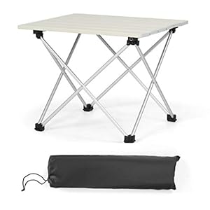 COSTWAY Aluminium opvouwbare campingtafel 35 x 40 x 32cm, lichtgewicht klaptafel aluminium tafel, oprolbare…