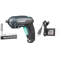 Amazon Brand - Denali by SKIL 4V Cordless Pivoting Screwdriver with10-Piece Bit Set and USB Charger