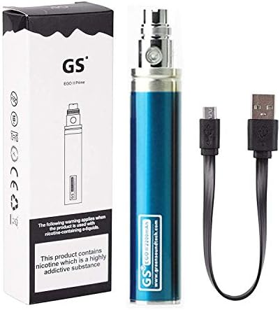 Electronic Cigarette, Enhanced GS EGO II Prime 2200mAh E-Cigarette Vape Battery with Micro USB Charger 510 E-Shisha E-Cigar Vaporizer Nicotine Free (Blue)