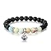 Vlinsha Love Bracelet, Dainty Heart Charm Semi Precious Crystals and Healing Stones Yoga Beaded Bracelets Gifts for Mom Women Girls Girlfriend, Anxiety Chakra Bracelet Christmas Xmas Gifts