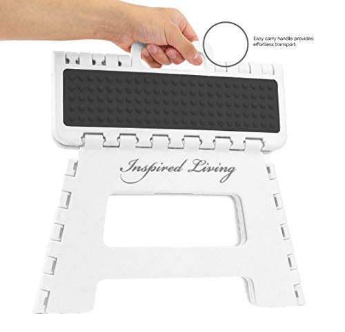 Inspired Living Folding Step Stool Heavy Duty, 13" High, Dark RED