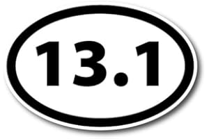 Magnet Me Up: 13.1 Half Marathon Black Oval Magnet Decal - 4x6 Inches, Heavy-Duty for Car, Truck, SUV - Runner's Pride Car Magnet, Half-Marathoners Gift, Made in USA