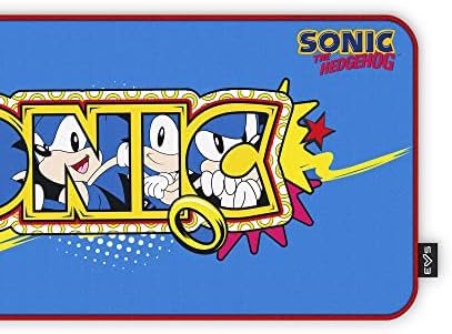 Gaming Mouse Pad ESG Sonic Tapis Gaming (Format XXL, Base en Caoutchouc antidérapante, Anti-Slip Rubber Base) (Classic)