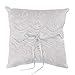 LaRibbons Wedding Lace Ring Pillow - Bridal Wedding Ceramony Pocket Ring Pillow Cushion Bearer with Ribbons - 8 inch x 8 inch