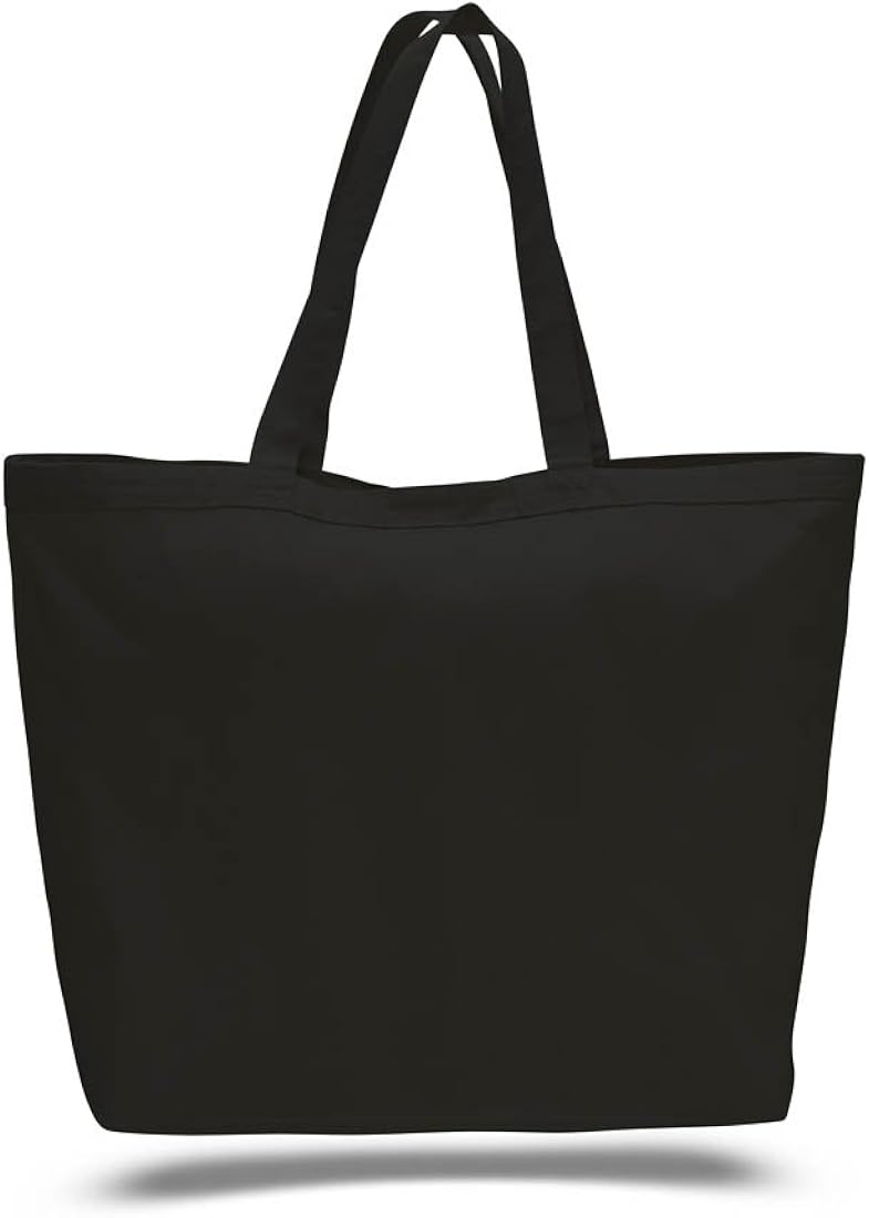 black cotton tote bag