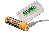 Fenix ARB-L18-3500U 3500mAh direct USB rechargeable 18650 Li-ion (built-in charging circuit) battery with Edisonbright BBX3 battery case