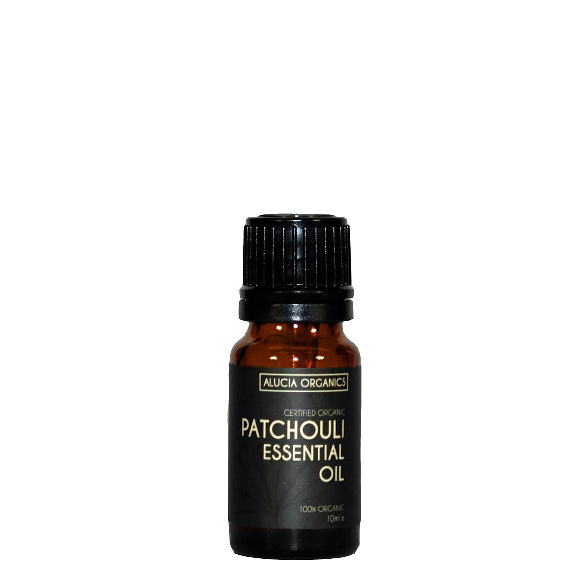 Alucia Organics Certified Organic Patchouli Essential Oil 10ml - Pure, Natural, Cruelty Free, Vegan, Undiluted - for Use in Aromatherapy, Massage Blends and Diffusers