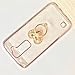 Houshine Premium Electroplate Bumper Soft TPU Clear Back Cover Case + Bling Love Heart Ring Stand for LG K7, K8, Tribute 5, K8 V, K8V, Escape 3, Phoenix 2, Rose Gold Clear +Stand