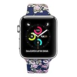 Floraler Sport Band for Apple Watch,Choose Proper Color & Size-38MM S/M,38MM M/L,42MM S/M or 42MM M/L, Soft Silicone Strap Replacement Wristbands for Apple Watch Sport Series 3/2/1
