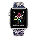 Floraler Sport Band for Apple Watch 42mm, Soft Silicone Strap Replacement Wristbands for Apple Watch Sport Series 3 Series 2 Series 1(Floral-2 42 S/M)