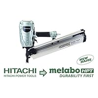 Metabo HPT NR90AES1 21 Degree Pneumatic Framing Nailer, The Preferred Pro Brand of Pneumatic Nailers, Lightweight and Well-balanced, Easy Depth Adjustment, Accepts 2" to 3-1/2" Collated Framing Nails