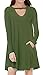Giotto Women’s Long Sleeve Swing Casual Loose T-Shirt Dress With Pockets