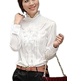 Aro Lora Women's Long Sleeve Lotus Ruffled Casual Shirt Blouse