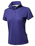 Awesome21 Women's Junior Size Breathable Button Placket Short Sleeves Polo Shirt