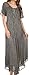 Sakkas Egan Long Embroidered Caftan Dress/Cover Up with Embroidered Cap Sleeves