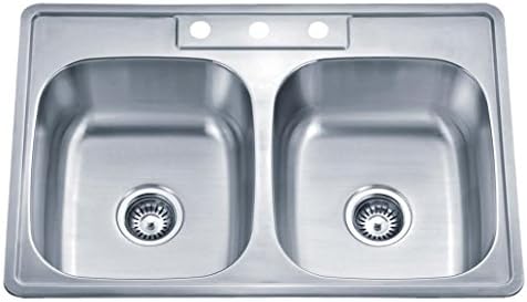 Wells 33-inch 20-gauge Drop-in 3-hole 50/50 Double Bowl ADA Compliant Stainless Steel Kitchen Sink