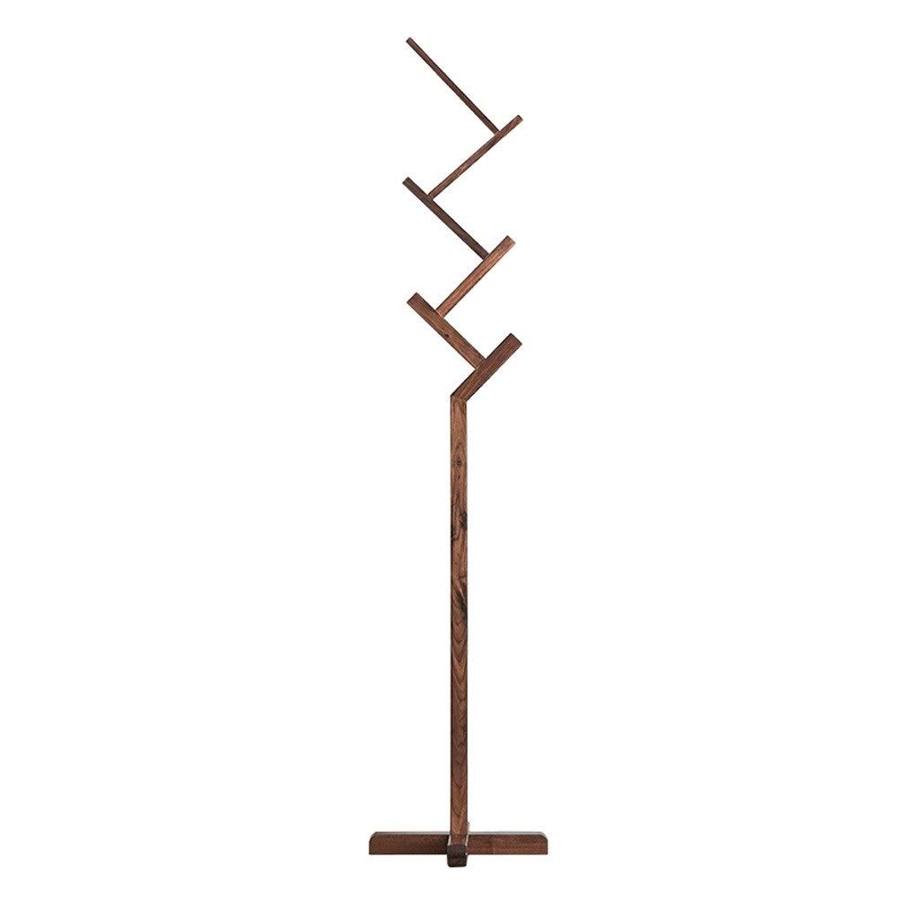 Best Gold Metal Walnut Wood Hall Tree Coat Hat Rack
