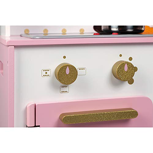 Janod - Candy Chic Big Wooden Cooker for Children - Equipped with Fridge and Microwave, Sound and Light - Pretend Play… – Bild 7