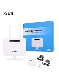 KuWFi   Enrutador de CPE 4G LTE (300 Mbps, desbloqueado, 4G LTE CPE, antena de enrutador inalámbrico 3G 4G AP WiFi Router WFi Hotspot SIM Card Solt