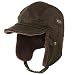 Fancet Mens Aviator Hat Winter Trapper Bomber Faux Fur Leather Pilot Cap for Large Head 24 Inch Women Earflaps Brown