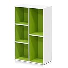 Furinno 5-Cube Reversible Open Shelf, White/Green 11069WH/GR