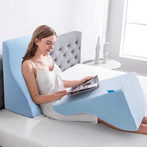 NOFFA Reading Pillow, Memory Foam Ergonomic Wedge Pillow, Leg Elevation