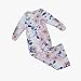 2PC Newborn Baby Gown Unisex Floral Print Sleep Sack Long Sleeve Nightgowns with Headband